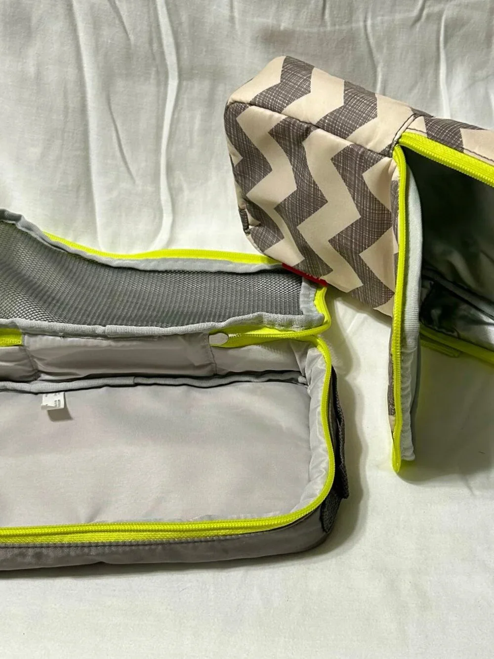 Skip Hop Diaper Bag with Two Smaller Accessory Bags & Folding Changing Pad Gray